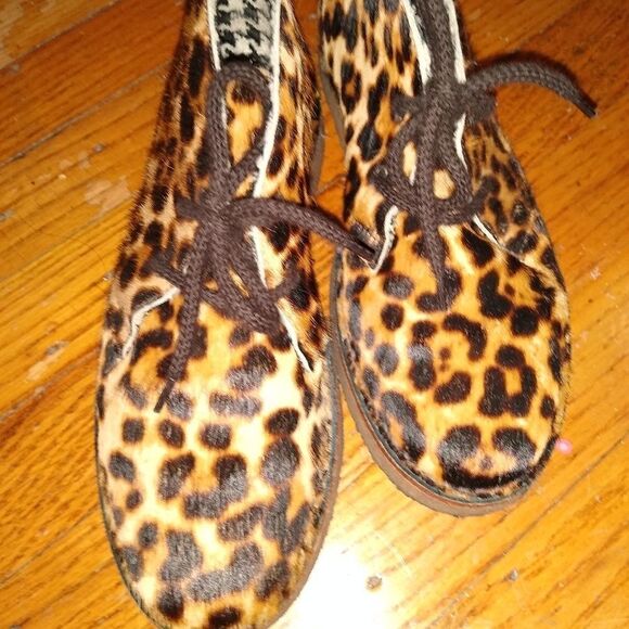 Leather Pony Hair ankle boots Cheetah print - Picture 4 of 13